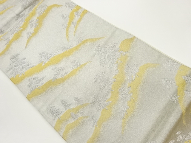 松に木々模様織出し袋帯